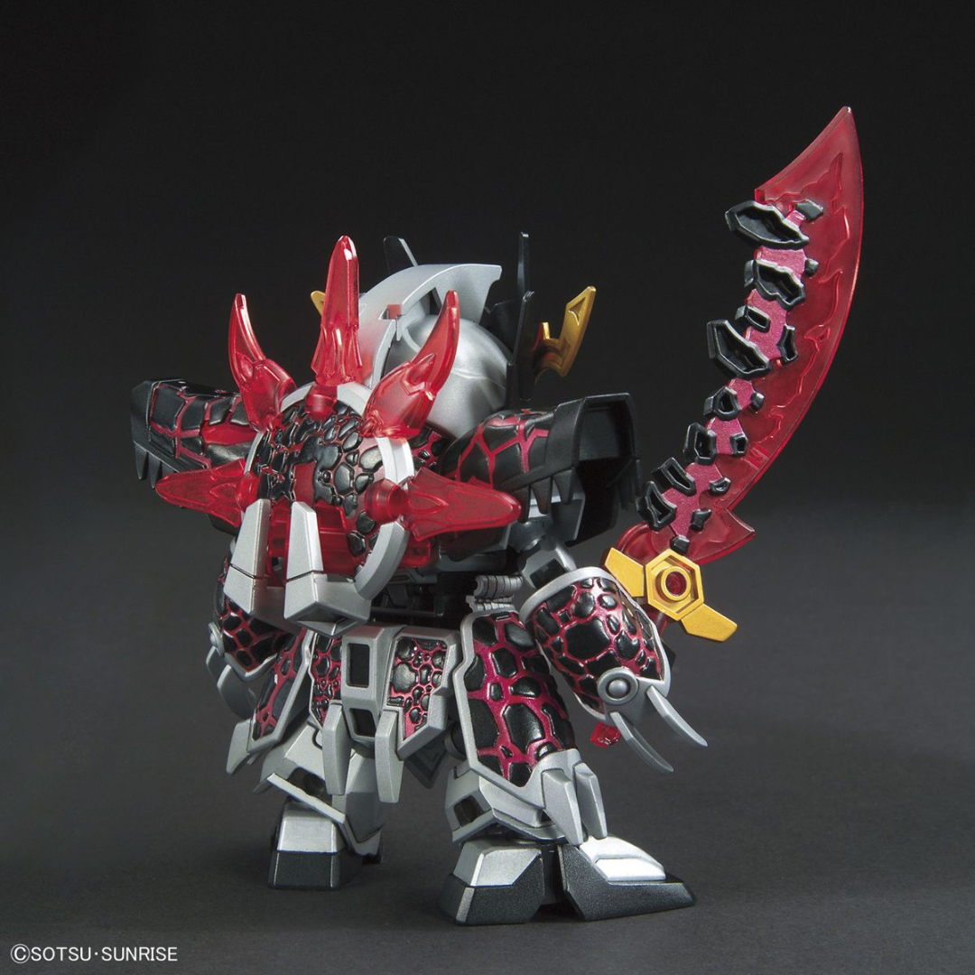 Model Kit SD Gundam Dong Zhuo Providence Bandai – Gunpla nero e rosso trasformabile, con lama trasparente, da assemblare senza colla né vernice.