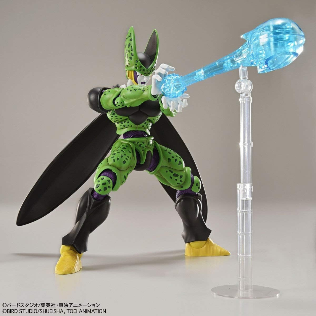 Box model kit Figure-rise Standard Bandai di Perfect Cell Dragon Ball Z, plastico da assemblare senza colla, articolato e dettagliato per collezionisti.