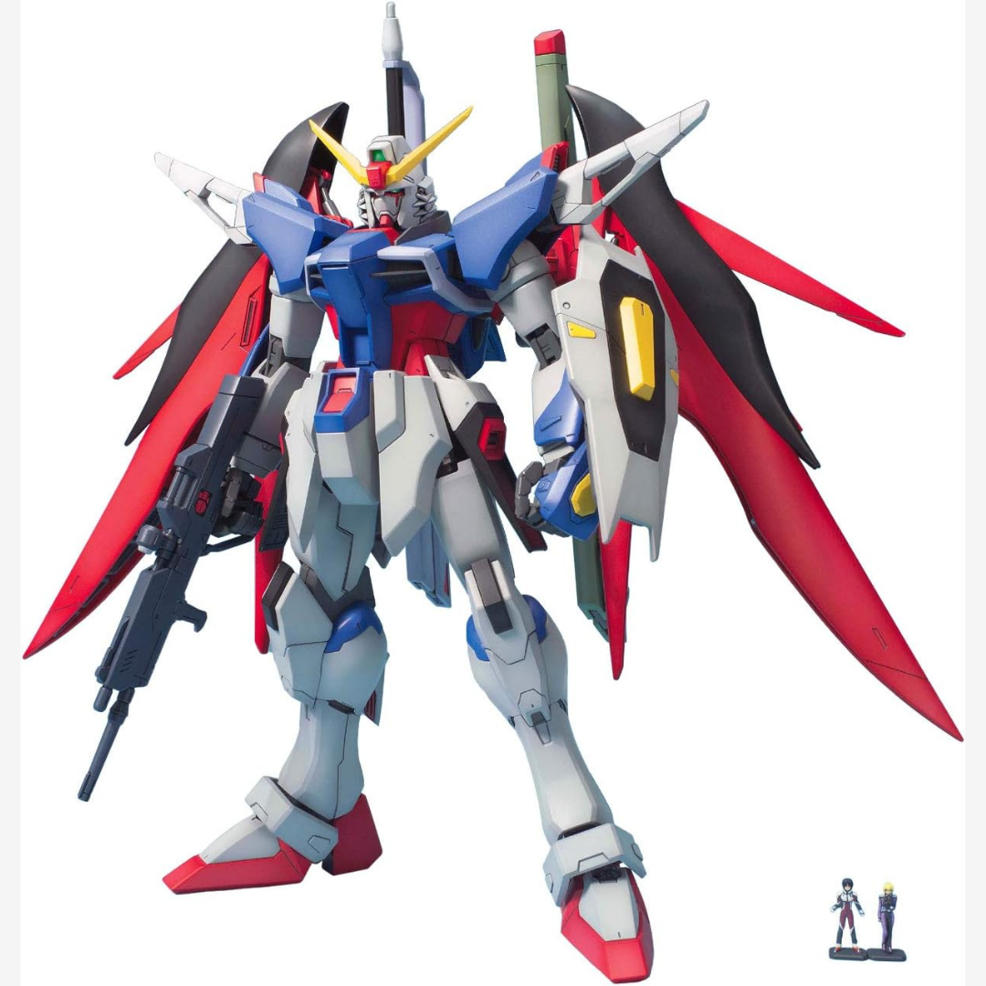 Box MG Destiny Gundam SEED Master Grade Bandai – Gunpla con spada Anti-Ship, ali translucide e dettagli realistici da montare senza colla.