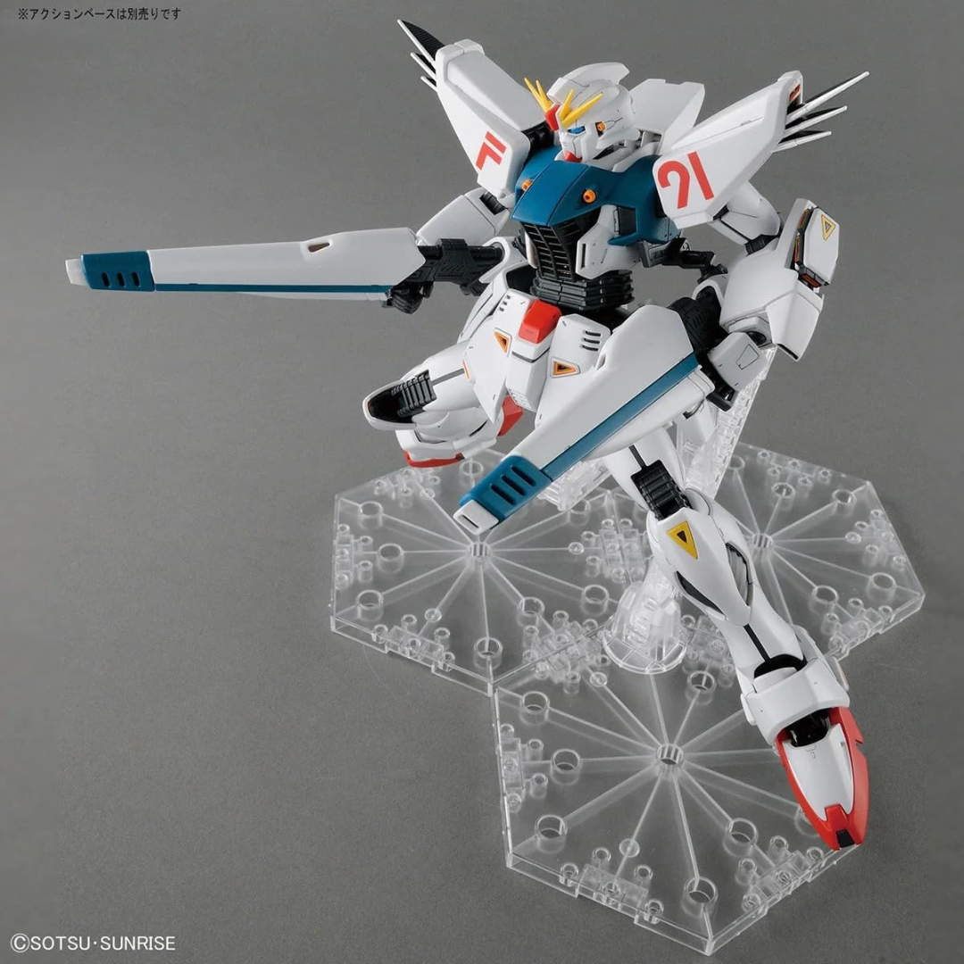 Box Gunpla MG Gundam F91 Bandai – Master Grade da montare, dettagli realistici, Face Open System, kit senza colla ispirato all’anime Mobile Suit F91.