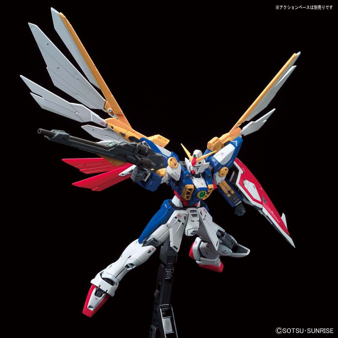 Gunpla RG Wing Gundam TV Version 1/144 Bandai, trasformabile in Bird Mode, articolato e fedele all’anime, su Weeaboverse.it