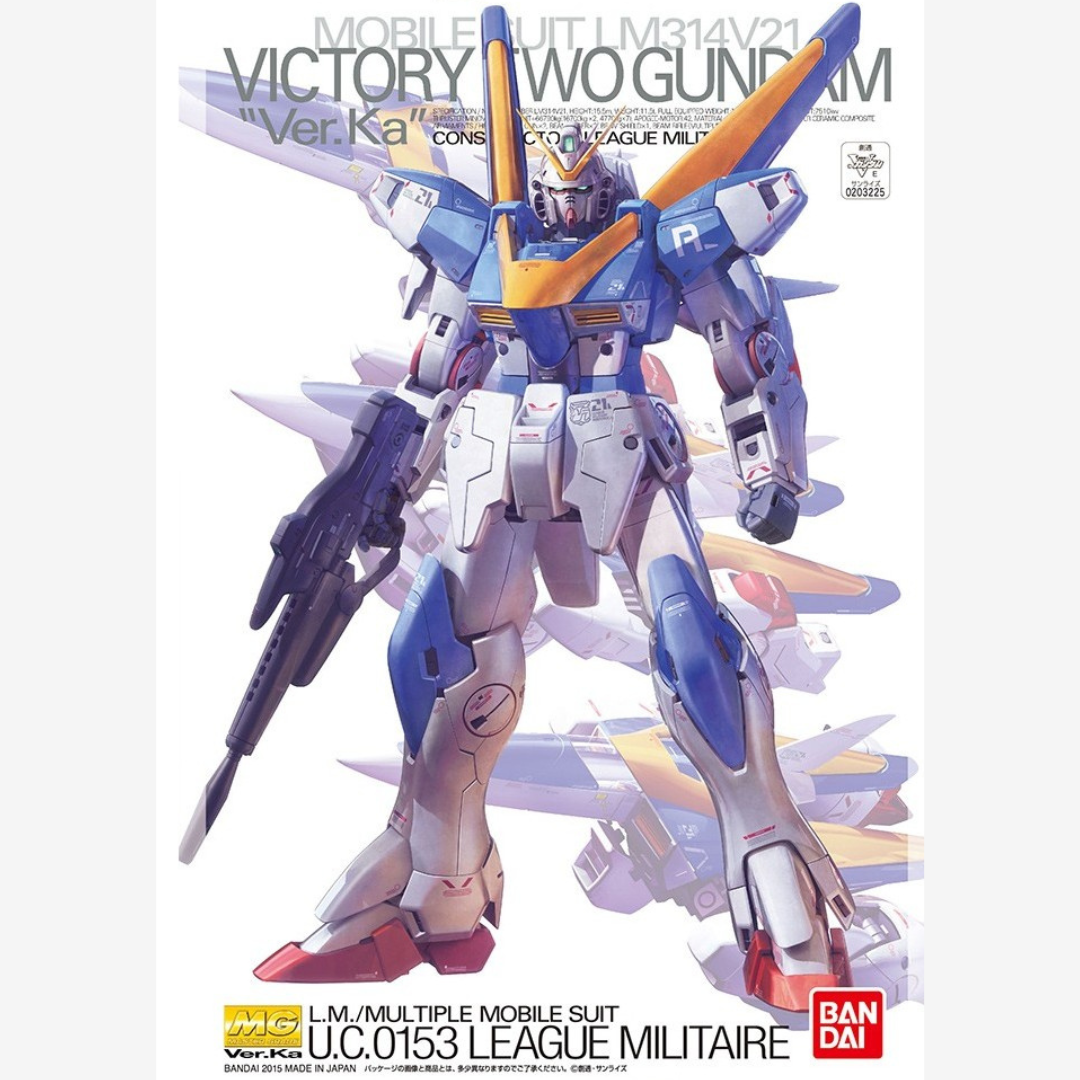Victory Two Gundam Ver.Ka MG 1/100 Bandai – Gunpla dettagliato, senza colla, ispirato alla League Militaire. Kit modellismo da collezione UC0153.