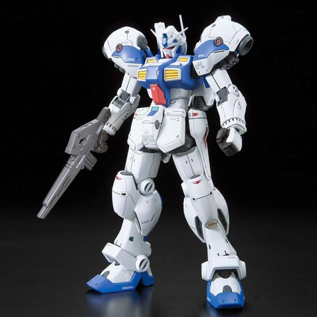 Gunpla HG RX-78GP02A Gundam Physalis 1/144 con scudo e fucile, mobile suit bianco-blu da Gundam 0083, perfetto per fan e modellisti di Gunpla
