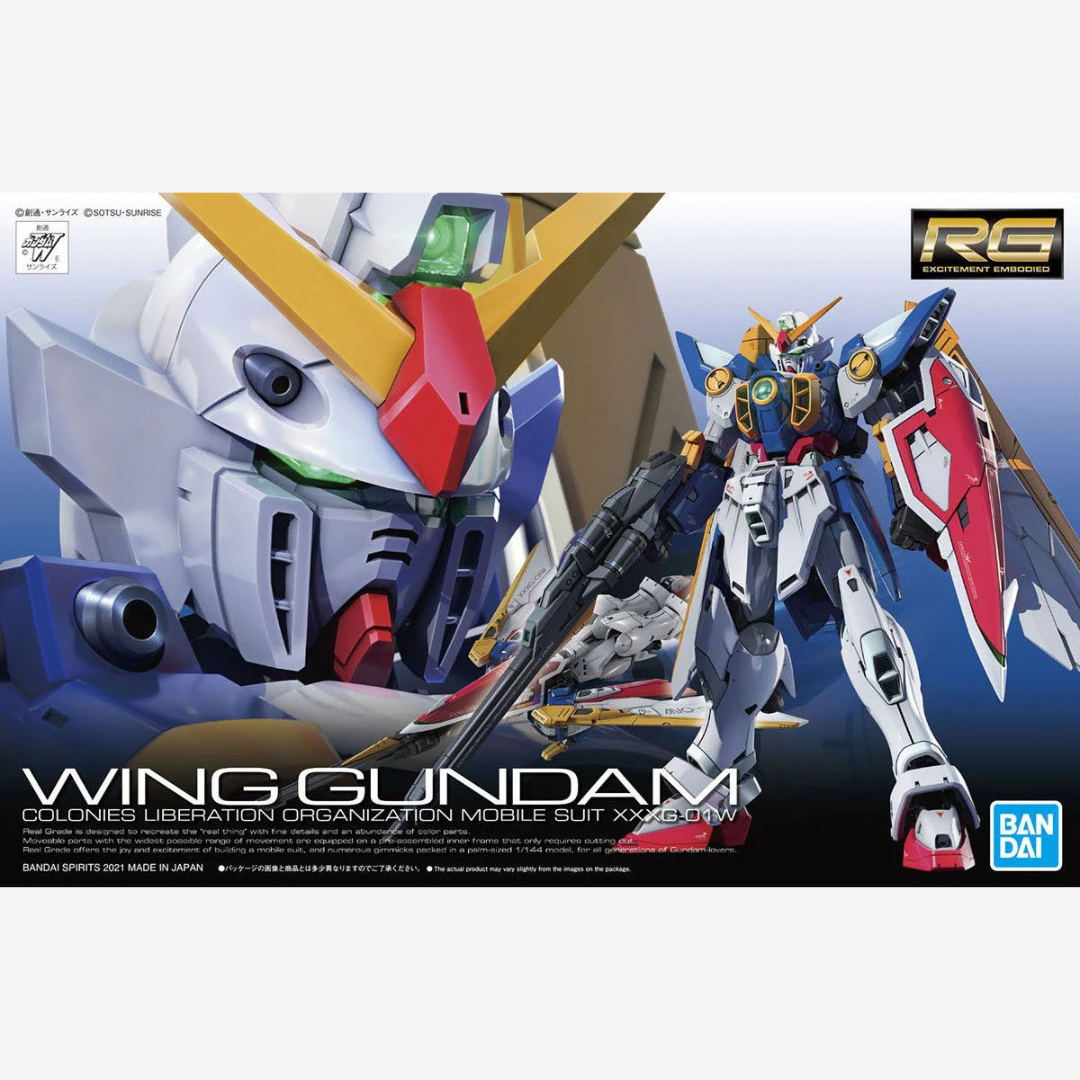 Gunpla RG Wing Gundam TV Version 1/144 Bandai, trasformabile in Bird Mode, articolato e fedele all’anime, su Weeaboverse.it