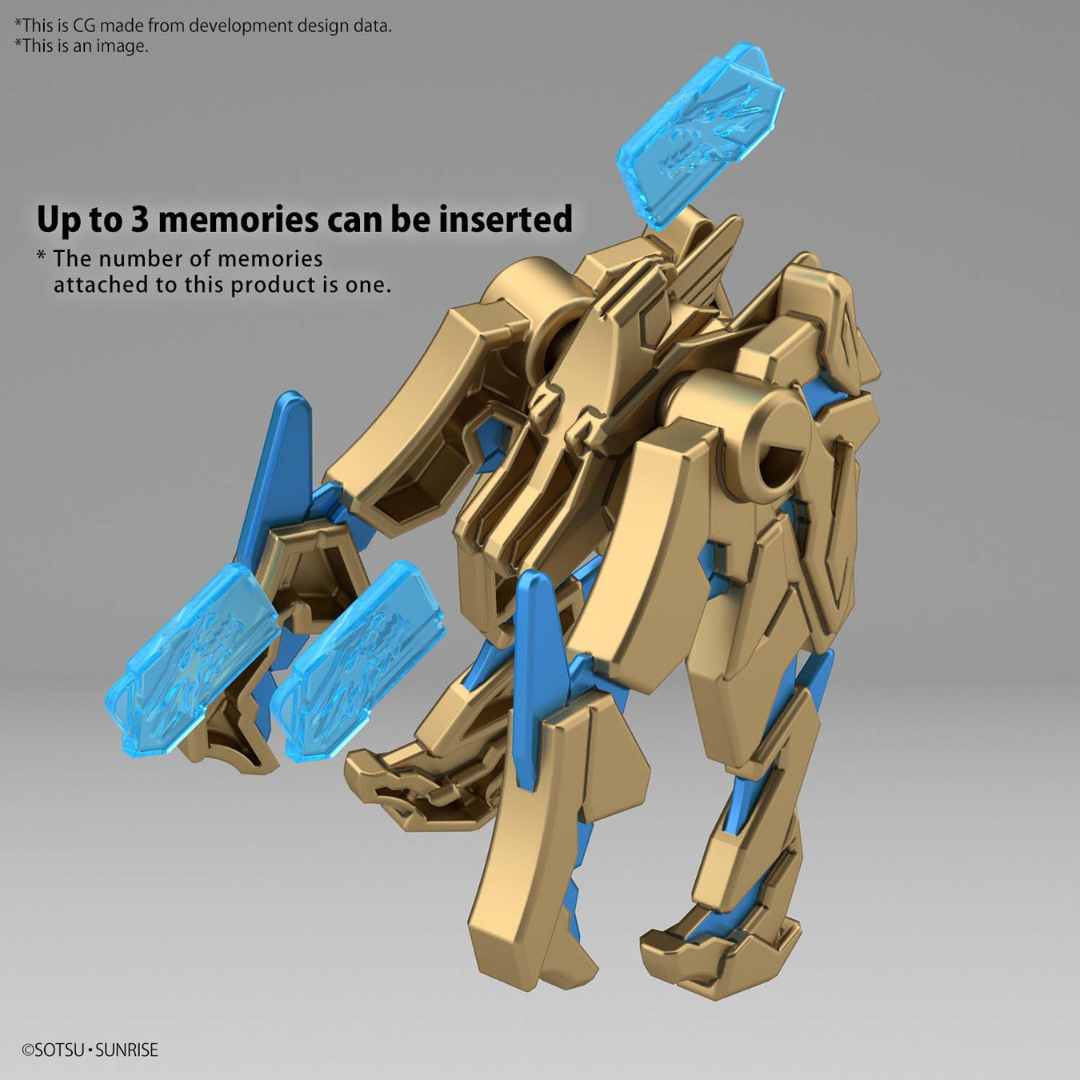 Gunpla SDW Heroes Long Zun Liu Bei Unicorn Gundam con armatura oro, spada blu, memory slot e artigli – modello da montare senza colla Bandai 2021.