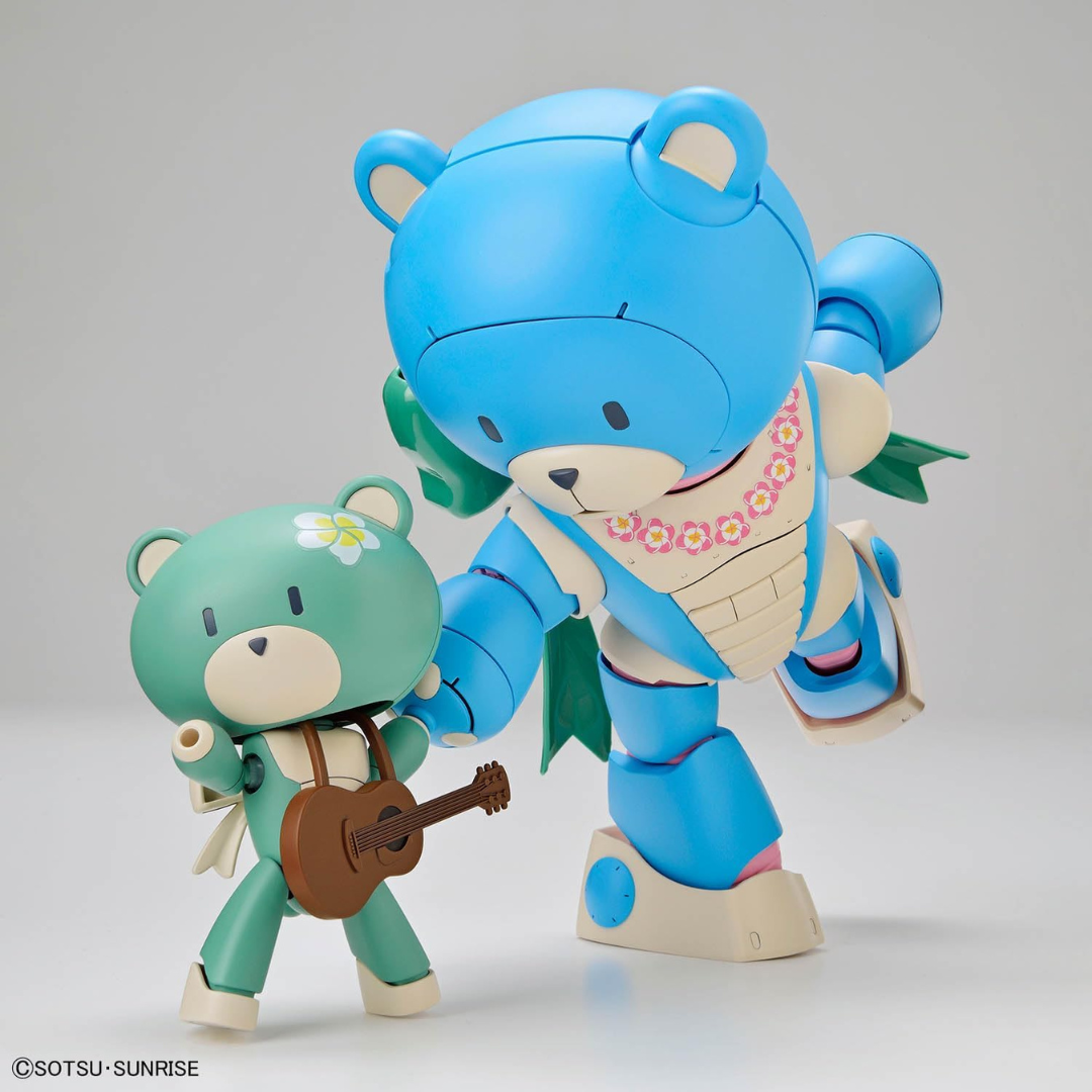 Box HG Bandai Beargguy Ohana & Aloharo Set 1/144 da Gundam Build Metaverse con orsetti tropicali e spirito Aloha per collezionisti e fan Gunpla.