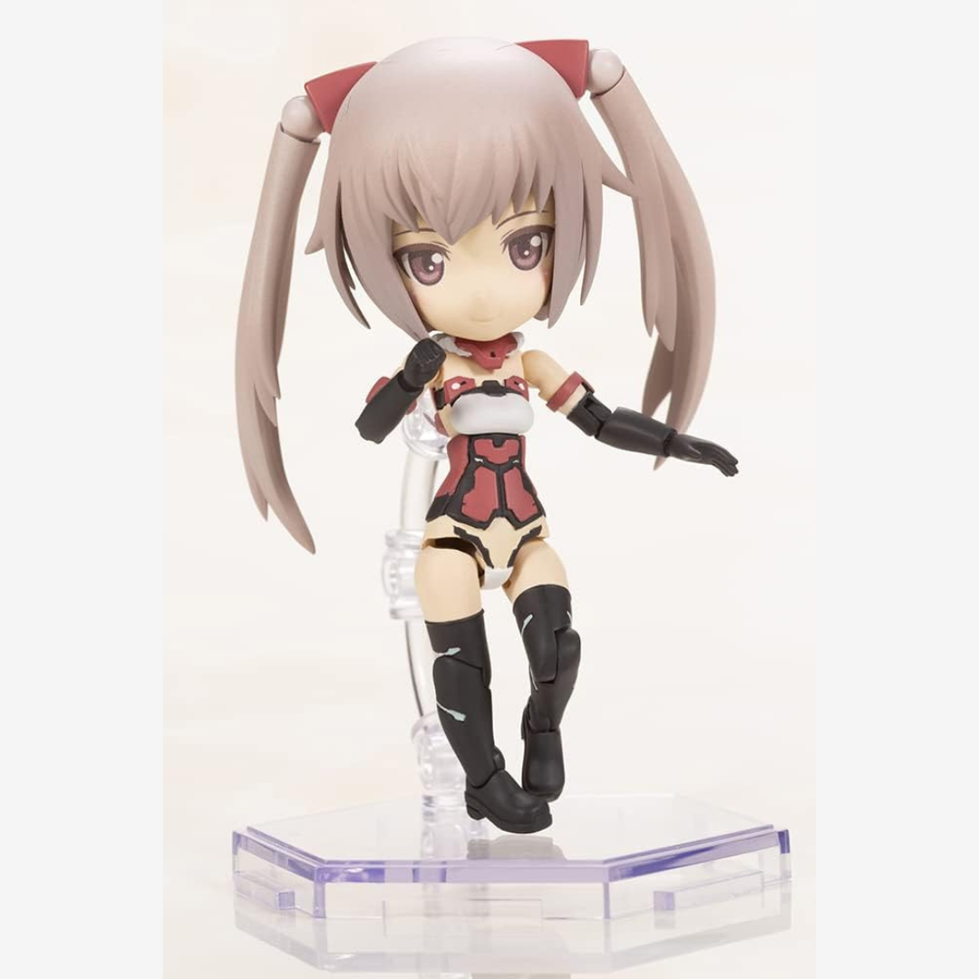 Box Qpmini Innocentia Frame Arms Girl Kotobukiya, model kit chibi da assemblare senza colla, figure snodabile kawaii in stile mecha girl anime.