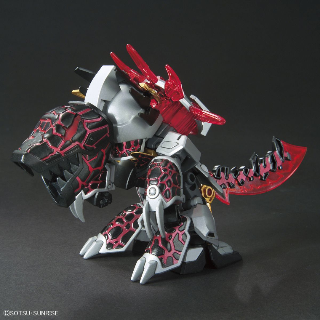 Model Kit SD Gundam Dong Zhuo Providence Bandai – Gunpla nero e rosso trasformabile, con lama trasparente, da assemblare senza colla né vernice.
