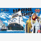 Scatola modellino Bandai Marine Warship One Piece Grand Ship Collection, nave della Marina del Governo Mondiale, kit da assemblare senza colla.