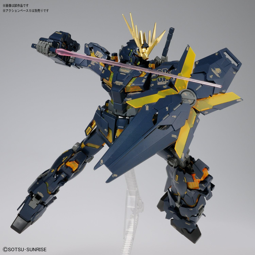 MG 1/100 Banshee Unicorn Gundam 02 Ver.Ka con Psycho Frame arancione. Kit Gunpla UC0096 da assemblare senza colla, design iconico Katoki.