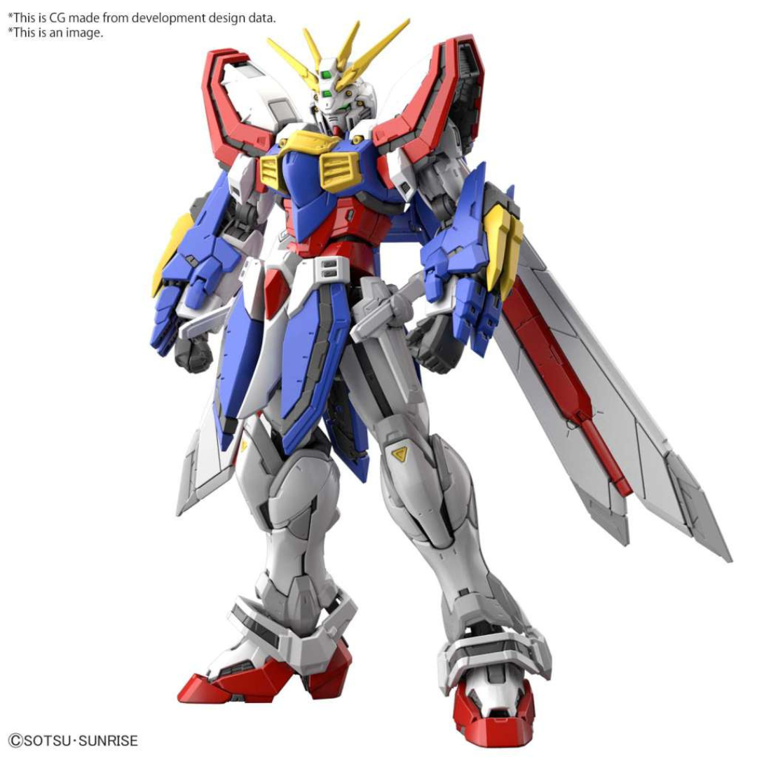 RG God Gundam 1/144 Bandai G Gundam in posa dinamica con gimmick articolari e cerchio d’aura incluso. Kit Gunpla Real Grade su Weeaboverse.it