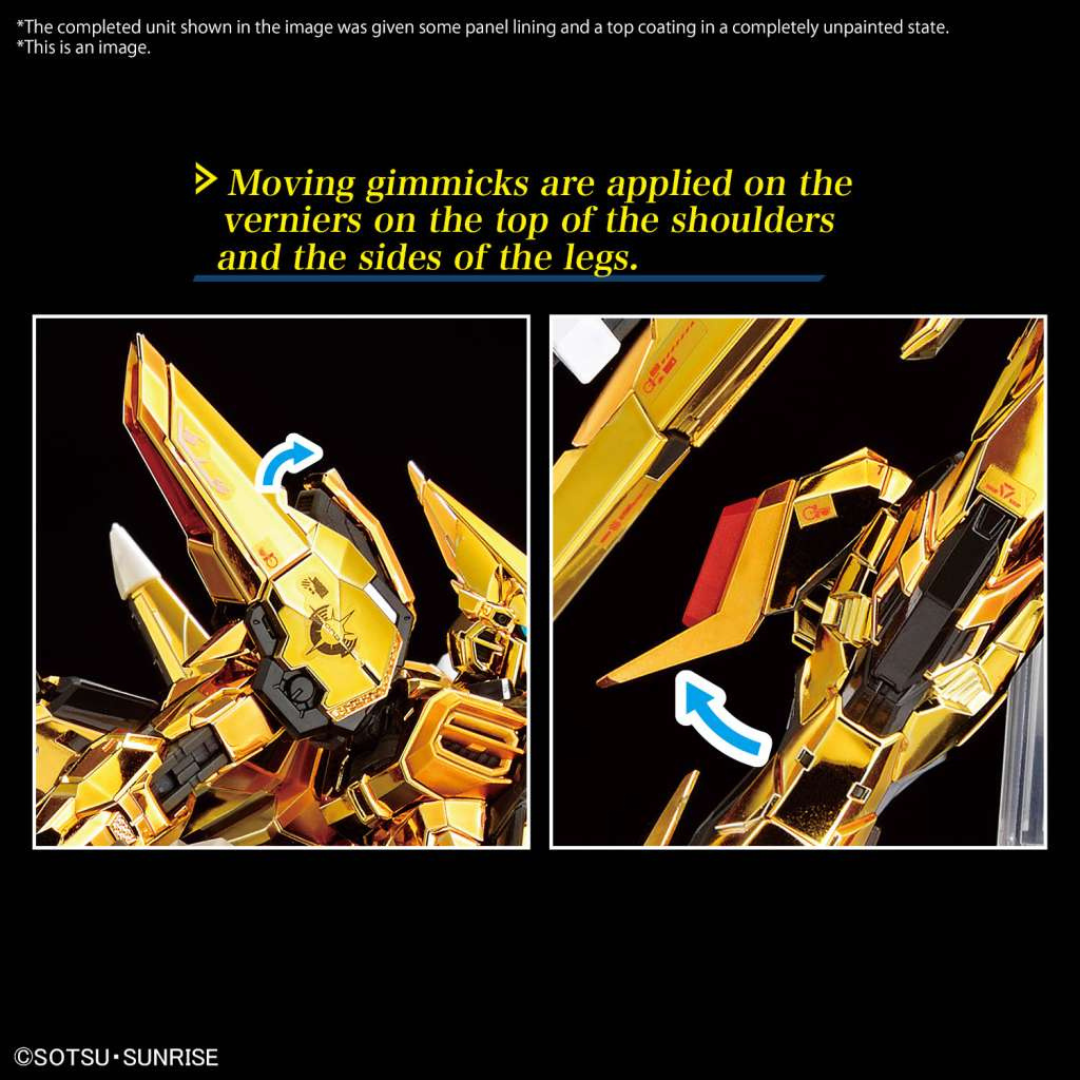 Gunpla HGUC Hyaku Shiki 1/144 versione Gold Coating, modello placcato oro con fucile e scudo, perfetto per fan Gundam e collezionisti Gunpla esperti