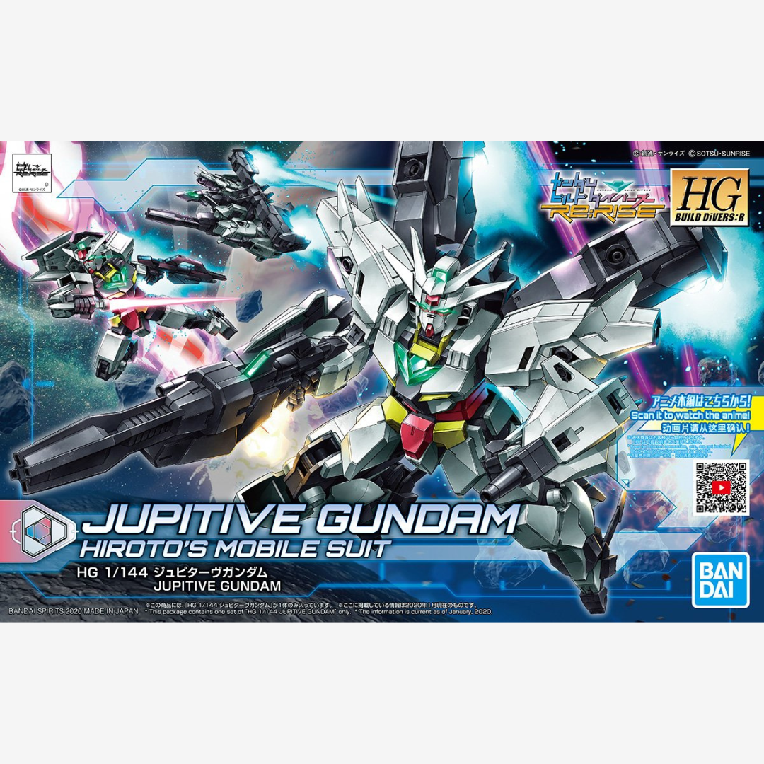 Box art HG 1/144 Jupitive Gundam Hiroto Build Divers Re:RISE – modellino Gunpla Bandai da assemblare, senza colla né verniciatura