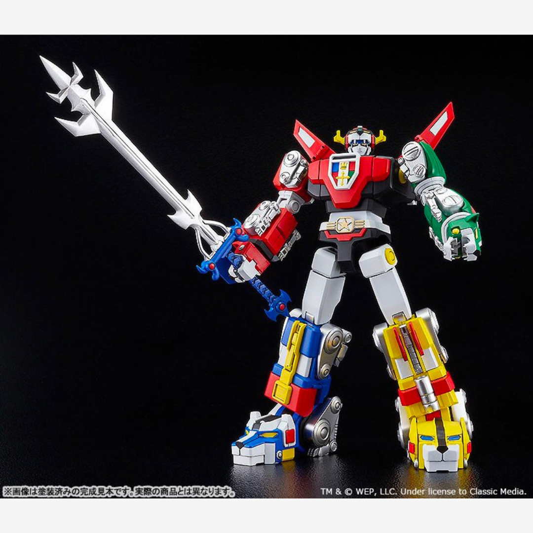 MODEROID Voltron Lion Force – kit da assemblare con i 5 leoni combinabili, mecha snodato anni ’80, senza colla né vernici, per collezionisti e fan anime.
