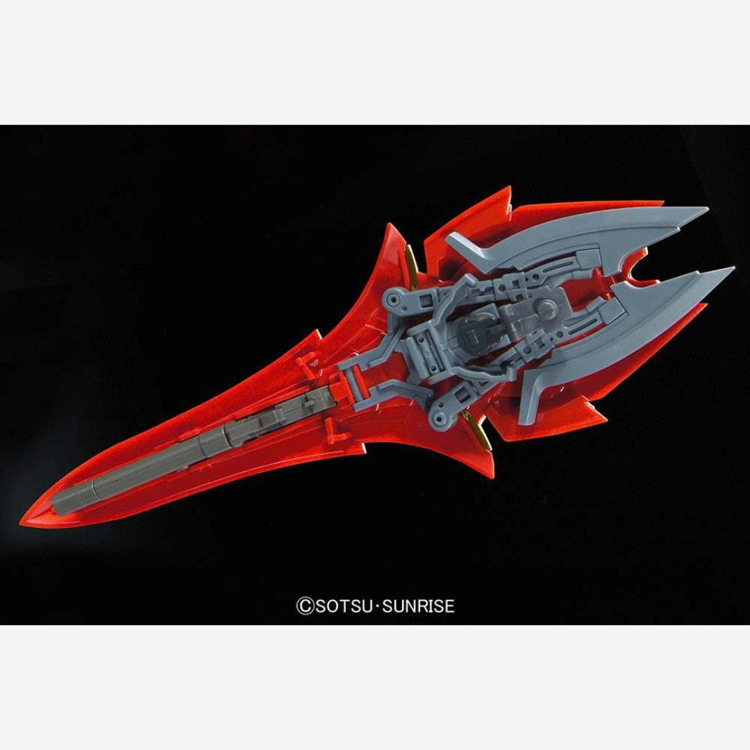 Gunpla RG 1/144 Sinanju Bandai – mobile suit Neo Zeon rosso con dettagli dorati, inner frame realistico e articolazioni mobili, kit senza colla né vernice.