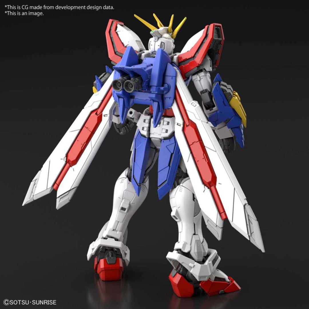 RG God Gundam 1/144 Bandai G Gundam in posa dinamica con gimmick articolari e cerchio d’aura incluso. Kit Gunpla Real Grade su Weeaboverse.it