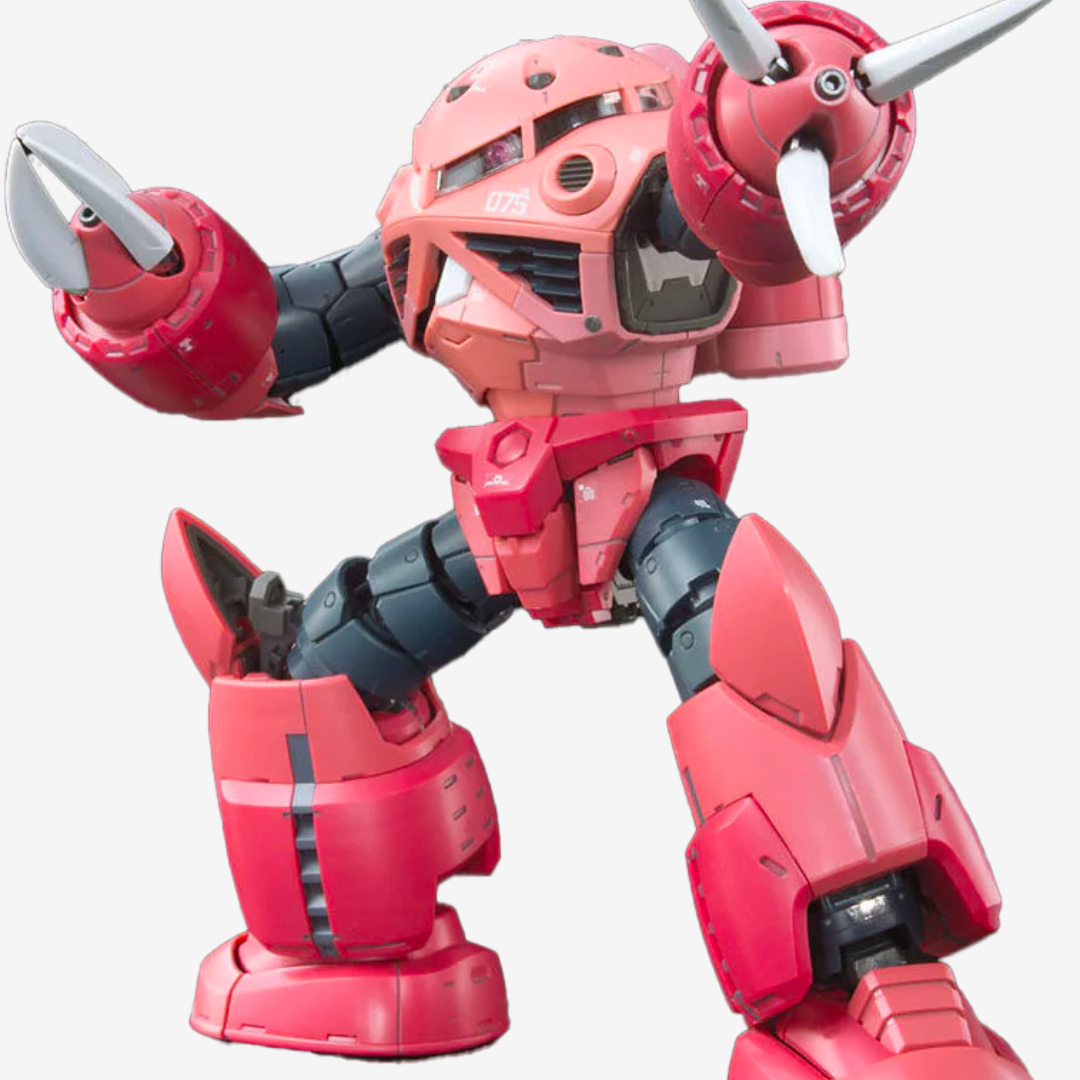 Gunpla RG MSM-07S Z'Gok Char Aznable Custom 1/144 Bandai, modello Real Grade ultra dettagliato da assemblare senza colla, artigli mobili inclusi.