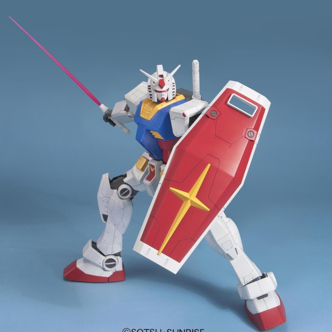 Gunpla Mega Size RX-78-2 Gundam Bandai 1/48, modello alto 375 mm da assemblare senza colla, dettagliato, perfetto per fan Mobile Suit Gundam.