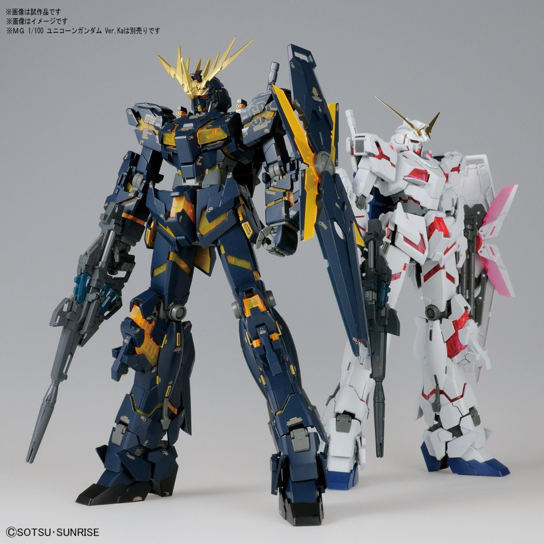 MG 1/100 Banshee Unicorn Gundam 02 Ver.Ka con Psycho Frame arancione. Kit Gunpla UC0096 da assemblare senza colla, design iconico Katoki.