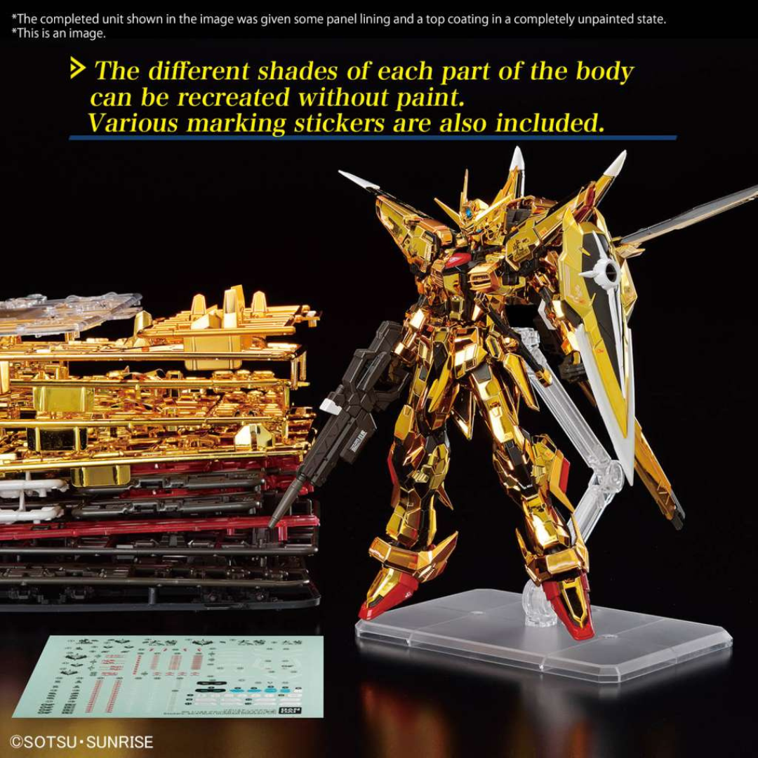 Gunpla HGUC Hyaku Shiki 1/144 versione Gold Coating, modello placcato oro con fucile e scudo, perfetto per fan Gundam e collezionisti Gunpla esperti