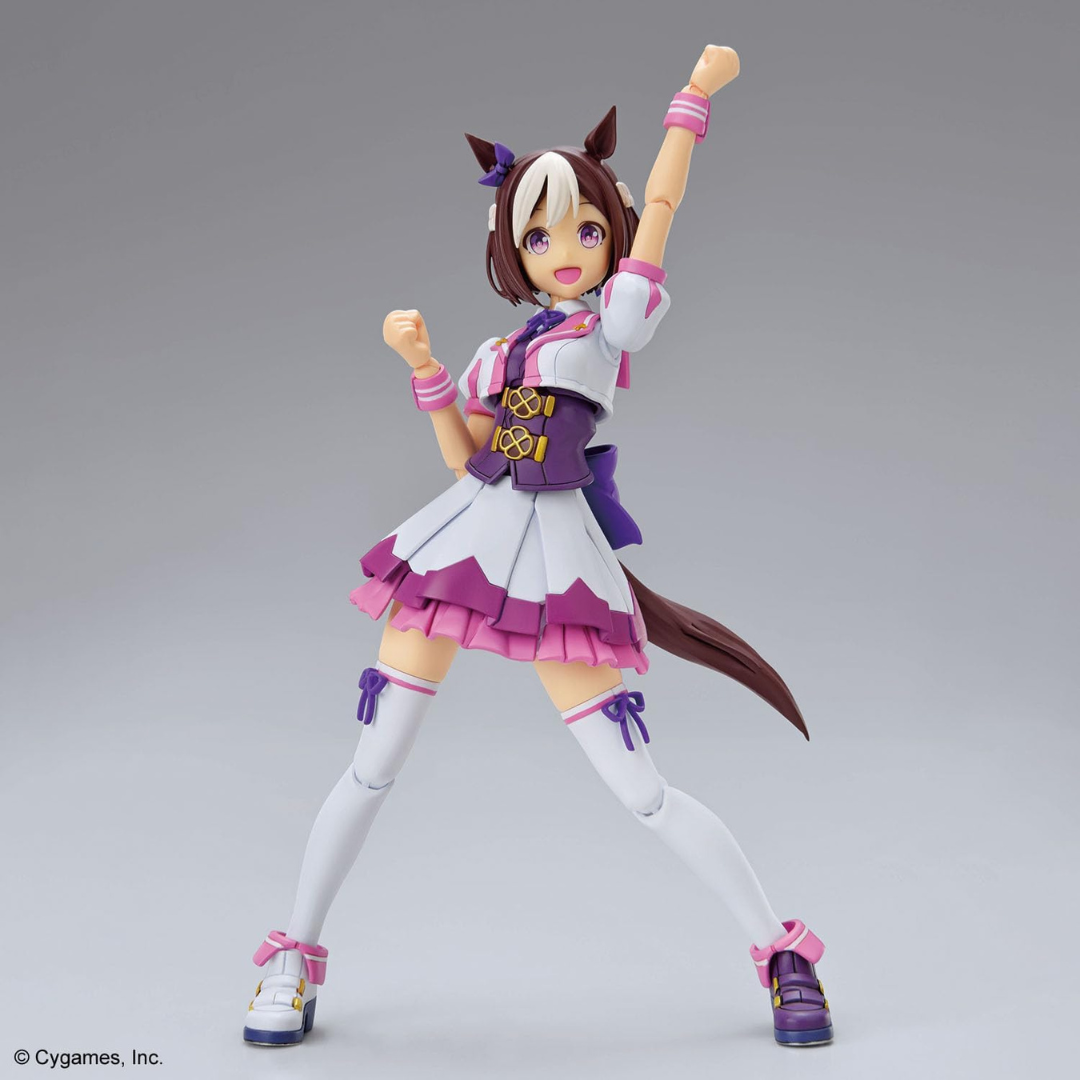 Box model kit Umamusume Pretty Derby Special Week Figure-rise Bandai, figure anime da assemblare, senza colla, colorata, posabile e super kawaii.