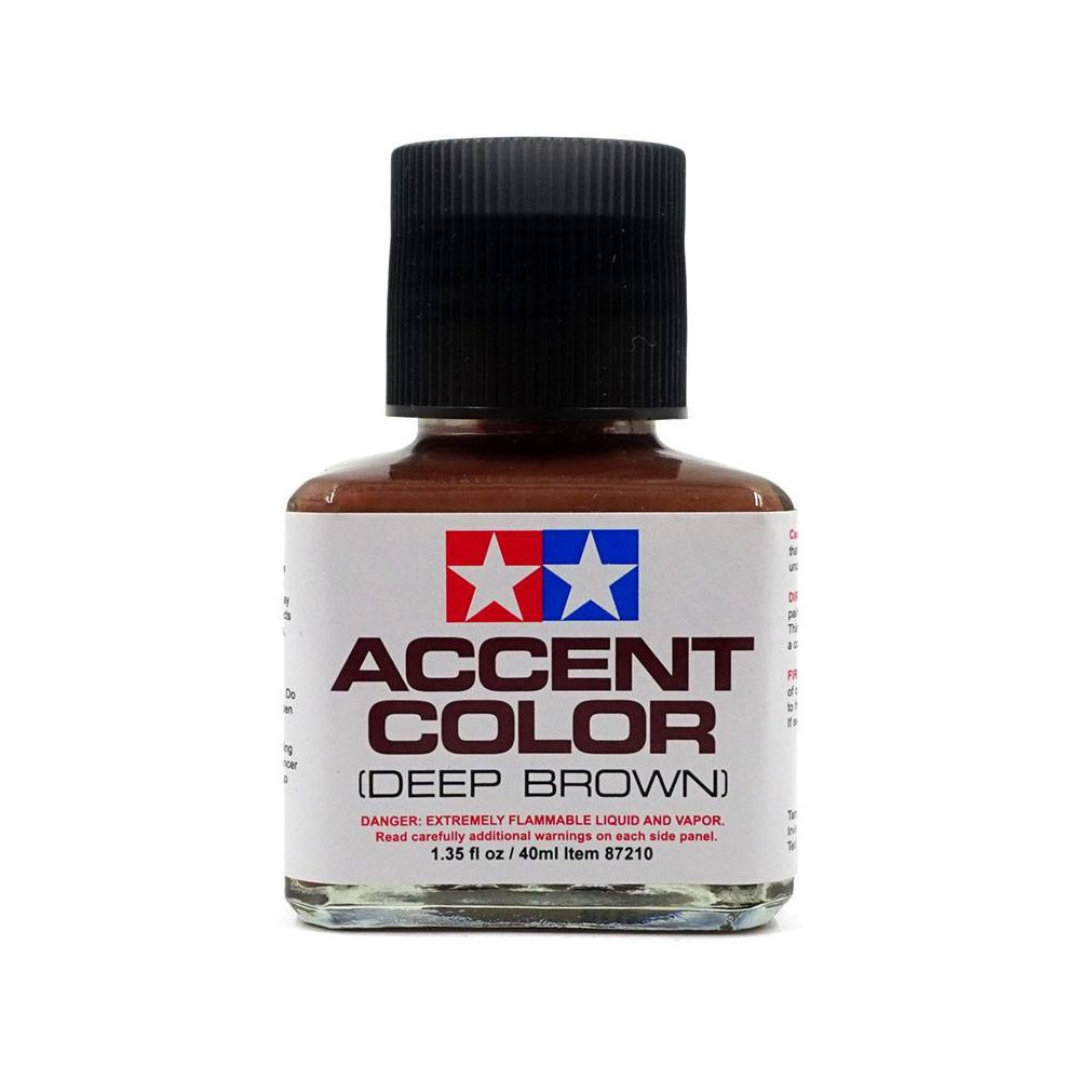 Tamiya Accent Color Deep Brown – wash marrone per pannellature Gunpla e model kit, ideale per effetti usura, ombreggiature e dettagli realistici.