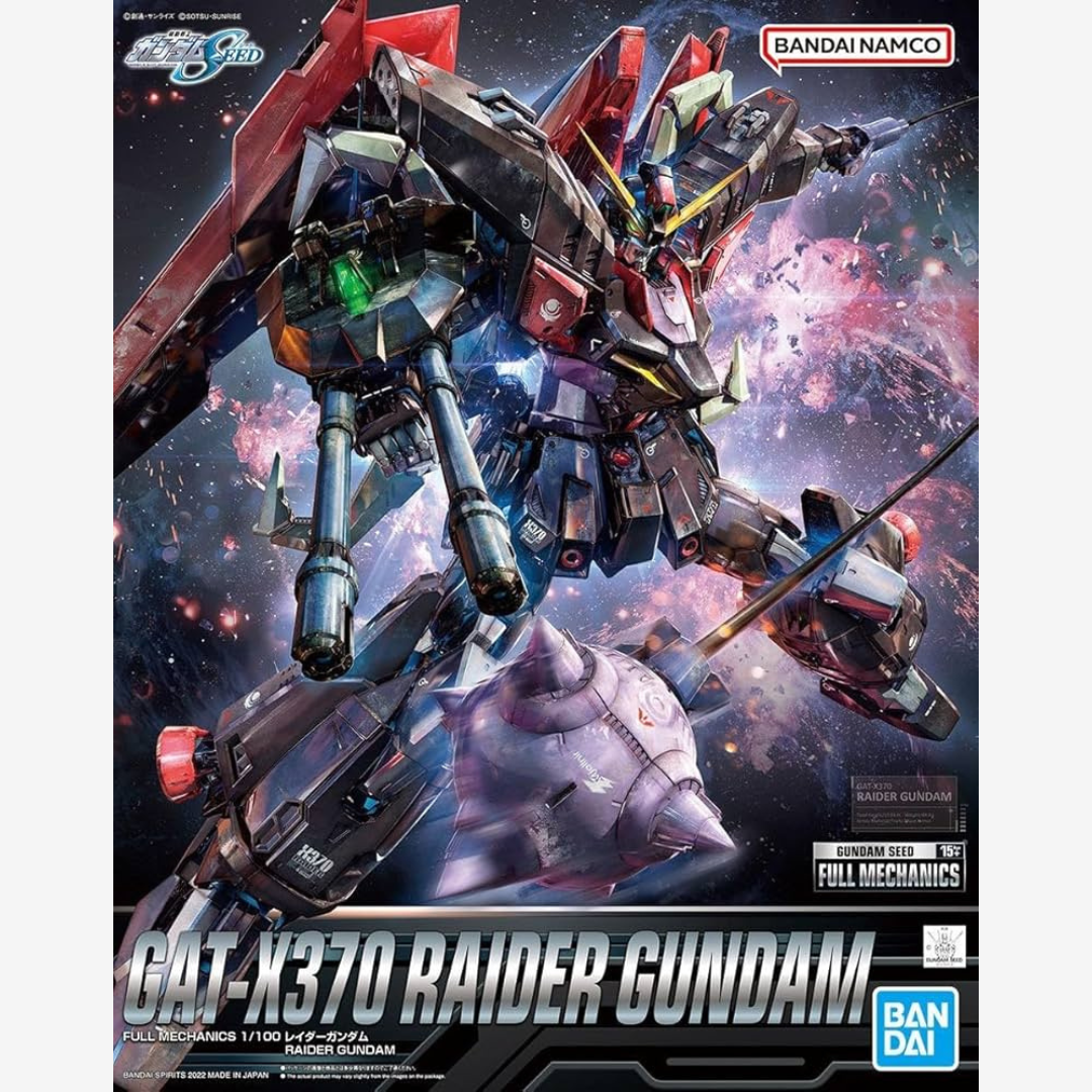 Box Raider Gundam GAT-X370 Full Mechanics 1/100 Bandai, kit Gunpla dettagliato da montare ispirato alla serie Gundam SEED, senza colla né vernice.