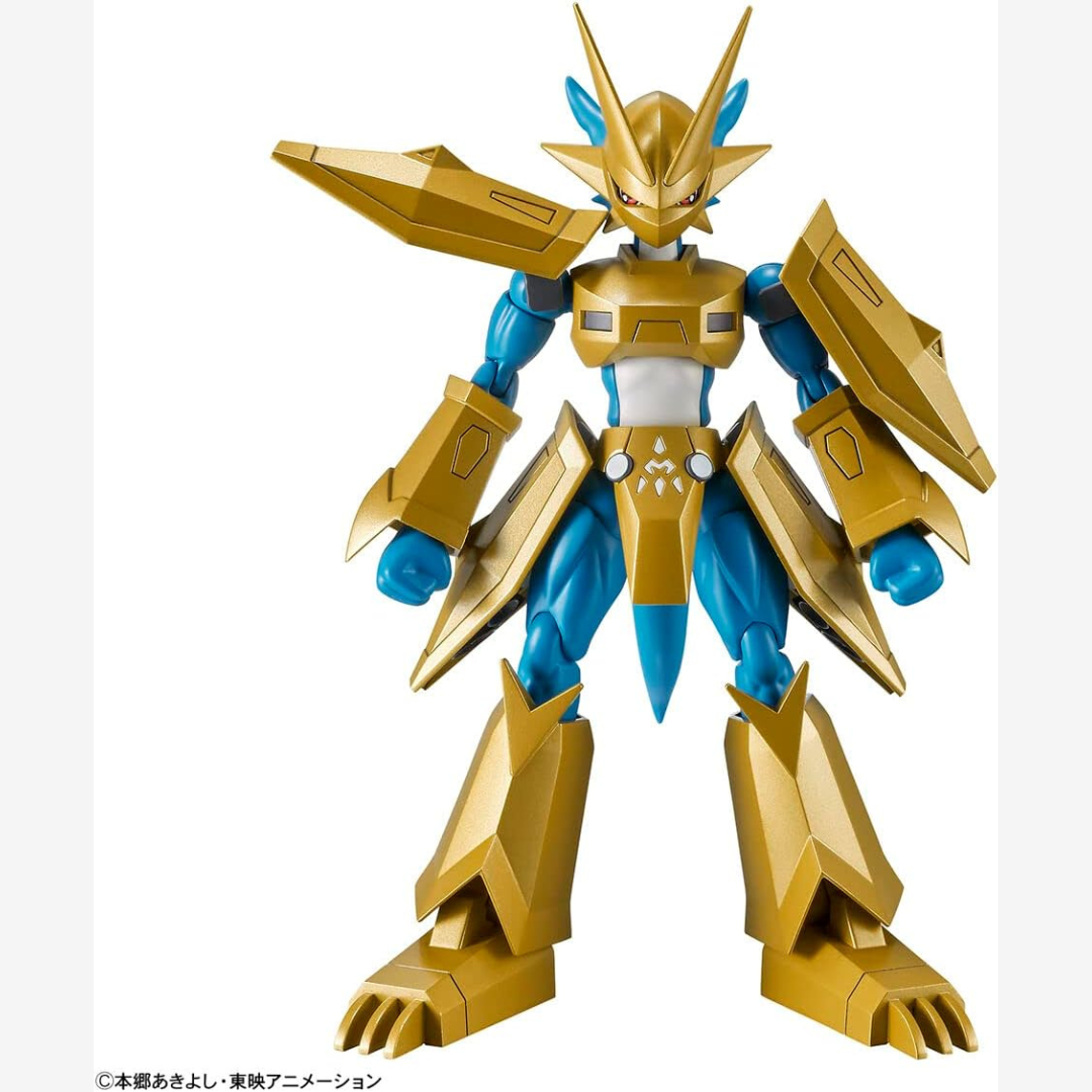 Model kit Digimon Magnamon Bandai Figure-rise Standard 2022, armatura dorata, da assemblare senza colla, per fan e collezionisti anime.
