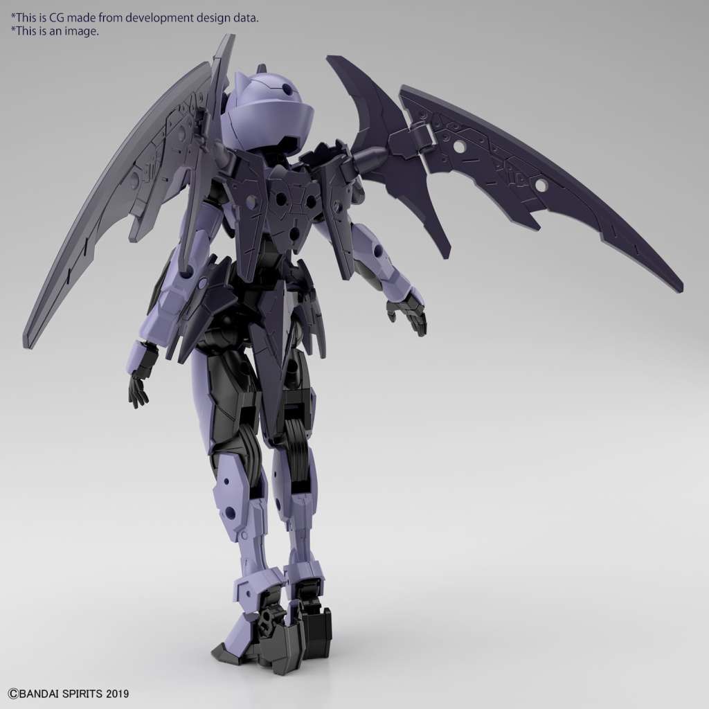 Model kit Bandai 30MM Spinatia Reaper Type scala 1/144 – Mecha femminile da 12cm con arma combinabile e supporto pipistrello.
