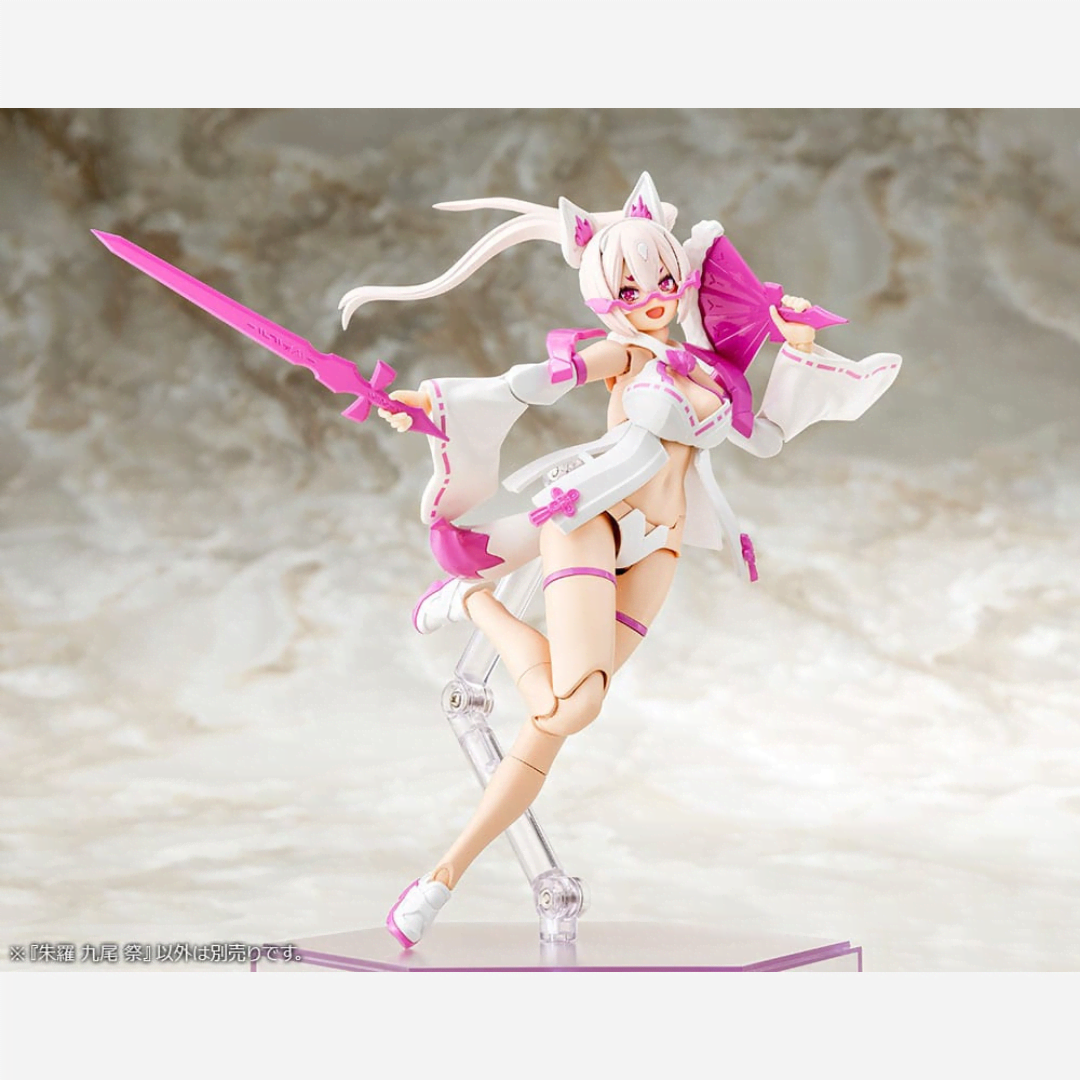 Box model kit Megami Device ASRA Nine-Tails Matsuri con yukata, orecchie da volpe, ventaglio e outfit ispirato ai festival giapponesi