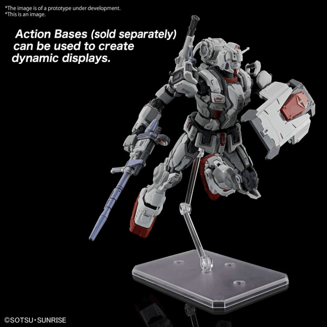 Box HG RX-78(G)E Gundam EX RFV Bandai 1/144 da Gundam Requiem for Vengeance, model kit con armi, scudi e articolazioni avanzate, serie Netflix.