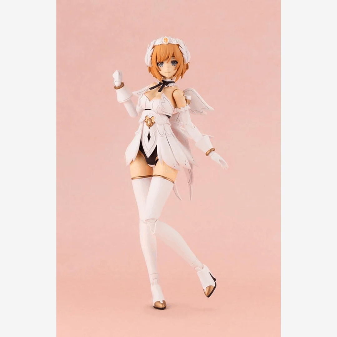 Box model kit Kotobukiya Lumitea Arcanadea con ali bianche, outfit fantasy angelico e artwork originale illustrato da necömi