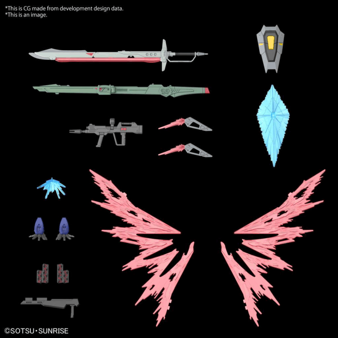 Box HG Bandai Destiny Gundam Spec II & Zeus Silhouette 1/144 da Gundam SEED Freedom, kit Gunpla senza colla con ali translucide e cannone Zeus.