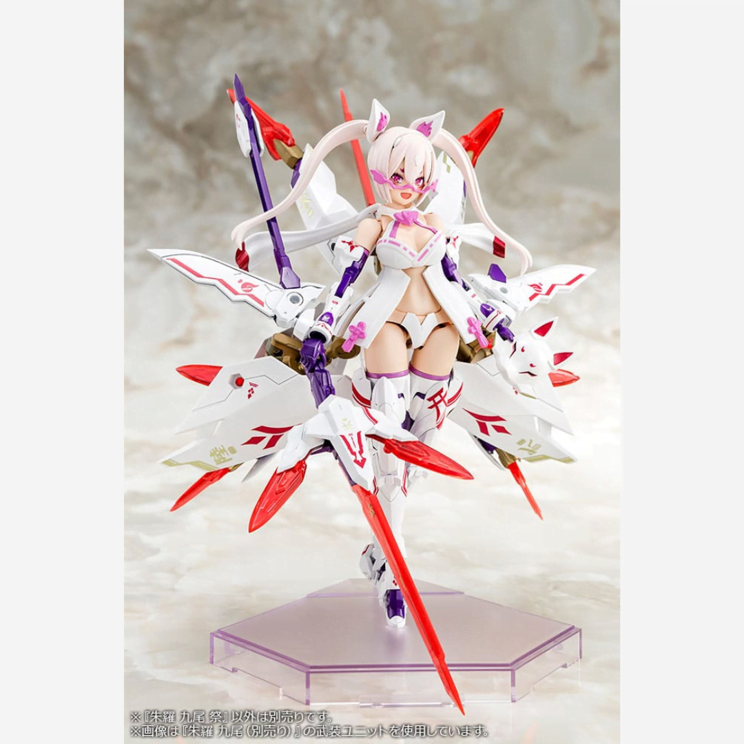 Box model kit Megami Device ASRA Nine-Tails Matsuri con yukata, orecchie da volpe, ventaglio e outfit ispirato ai festival giapponesi