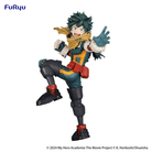 Statuetta PVC Izuku Midoriya 21cm Trio-Try-iT My Hero Academia by FuRyu in posa d’azione con costume da eroe e base per esposizione