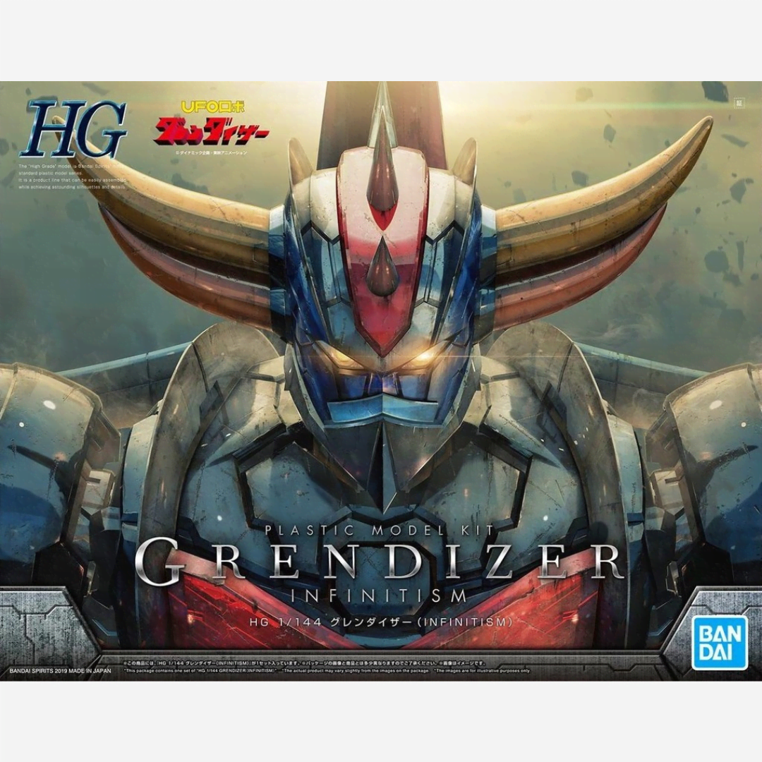 Box HG 1/144 Grendizer Infinitism Bandai – Kit plastico robotico da assemblare senza colla, versione moderna dell’iconico super robot di Go Nagai