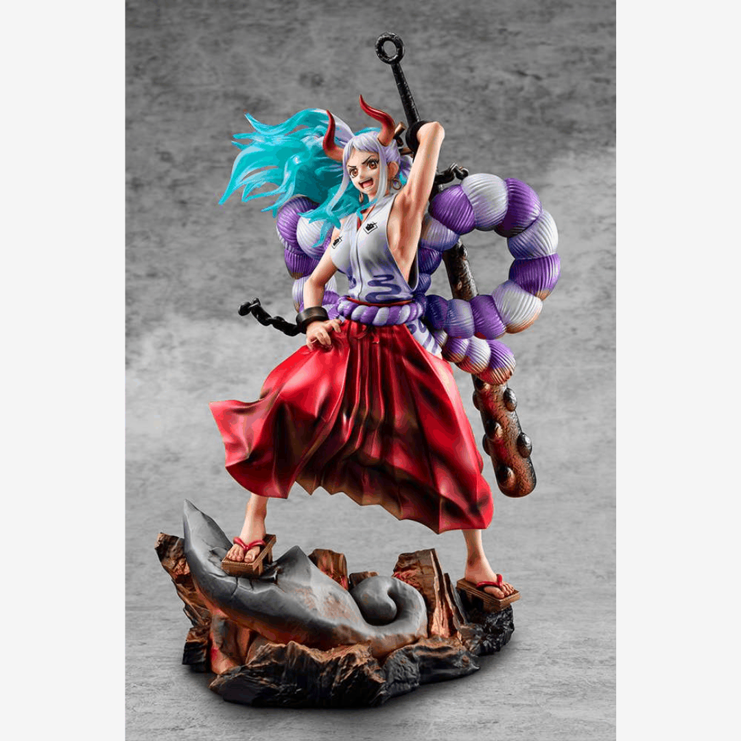 Figure Yamato P.O.P Wa-Maximum 17 cm One Piece in posa dinamica su base rocciosa – edizione limitata St Rerun per collezionisti