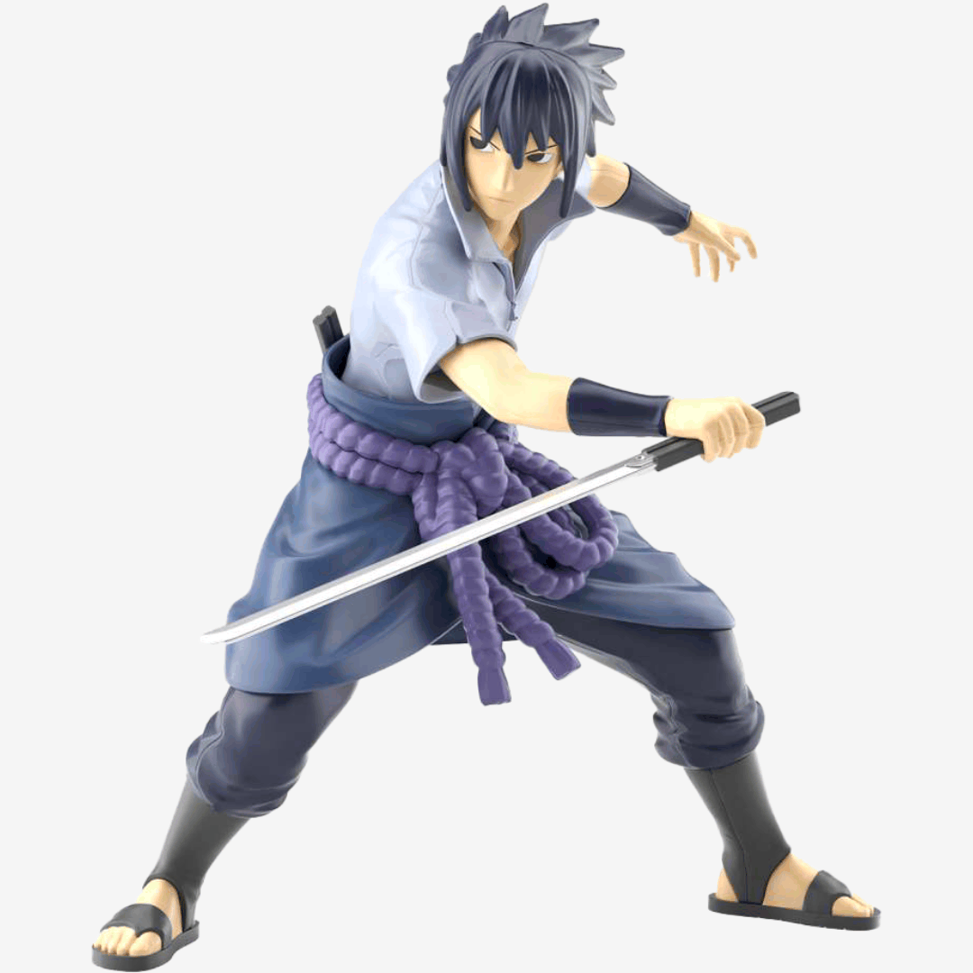 Box Model Kit Entry Grade Uchiha Sasuke Bandai, modellino anime dettagliato da assemblare, senza colla, con katana inclusa, scala 1/10.
