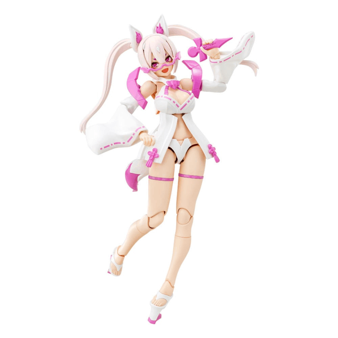 Box model kit Megami Device ASRA Nine-Tails Matsuri con yukata, orecchie da volpe, ventaglio e outfit ispirato ai festival giapponesi