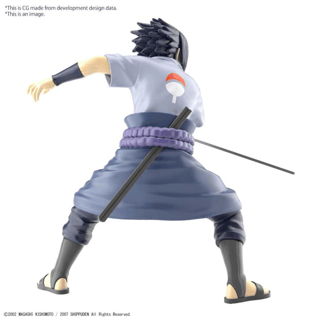 Box Model Kit Entry Grade Uchiha Sasuke Bandai, modellino anime dettagliato da assemblare, senza colla, con katana inclusa, scala 1/10.