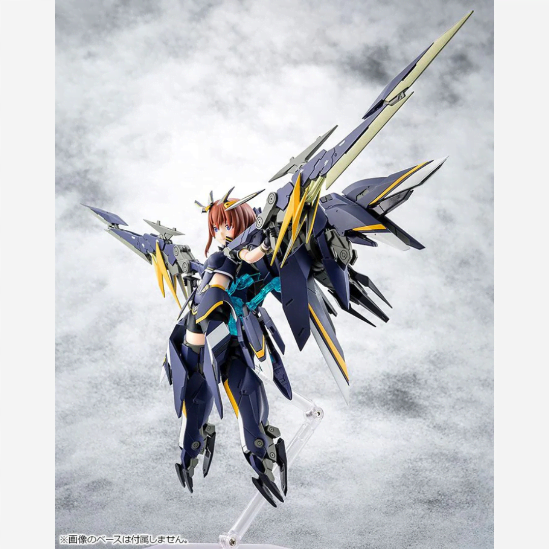 Box model kit Megami Device Sugumi Kanagata Ga-Shin con armatura blu trasformabile, armi modulari e design anime Alice Gear Aegis