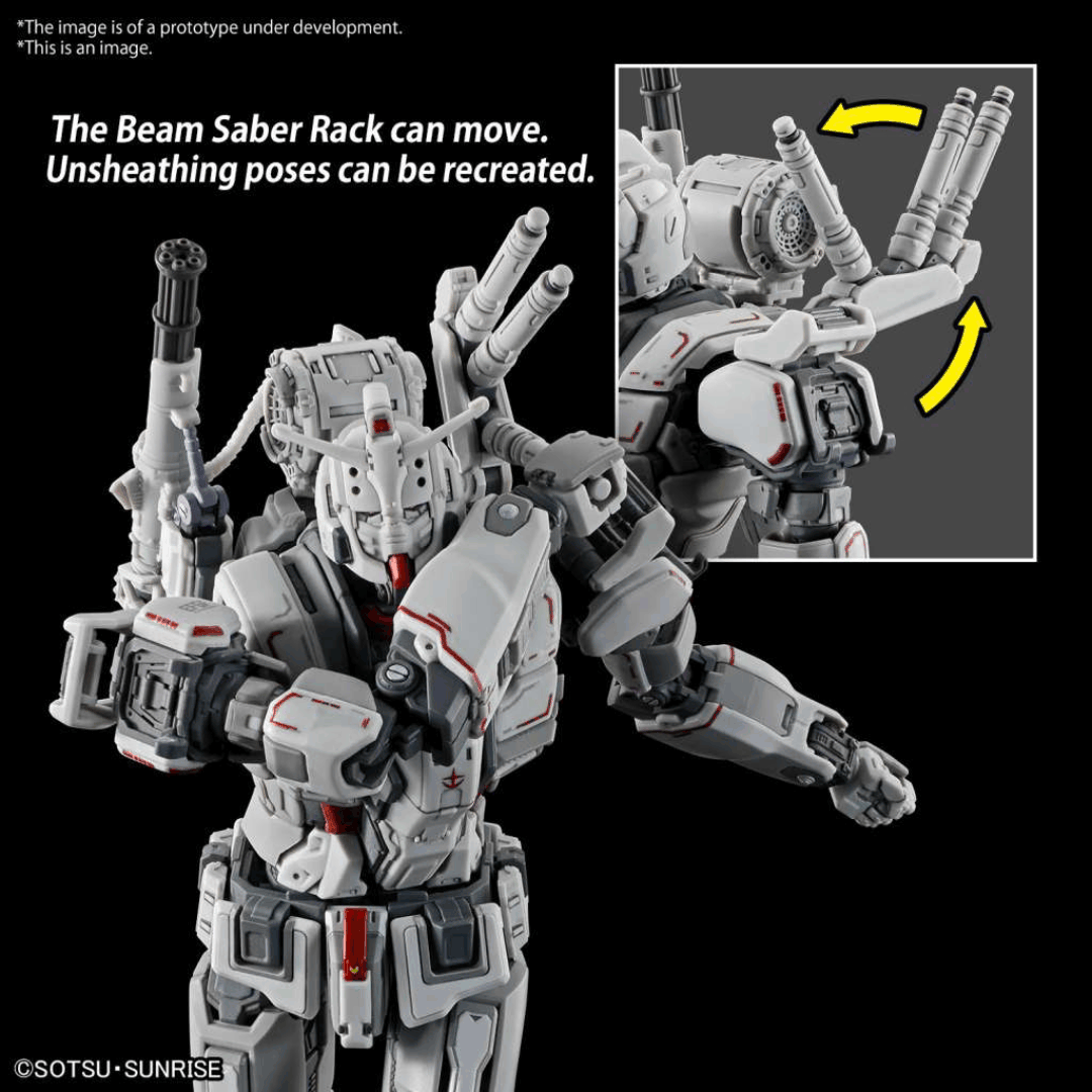 Box HG RX-78(G)E Gundam EX RFV Bandai 1/144 da Gundam Requiem for Vengeance, model kit con armi, scudi e articolazioni avanzate, serie Netflix.