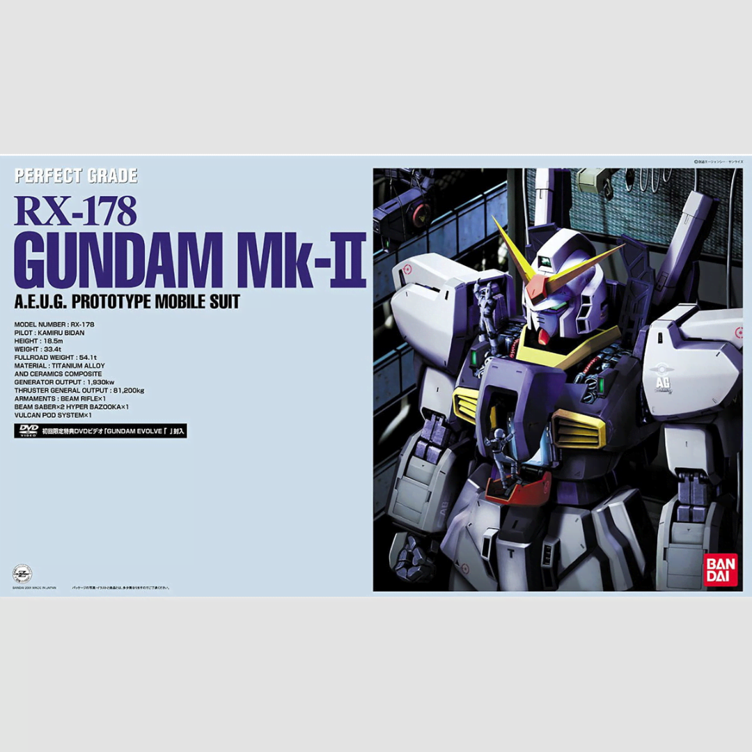 Box Perfect Grade RX-178 Gundam Mk-II AEUG 1/60 Bandai: Gunpla da montare, dettagli realistici, kit premium per fan Mobile Suit Zeta Gundam