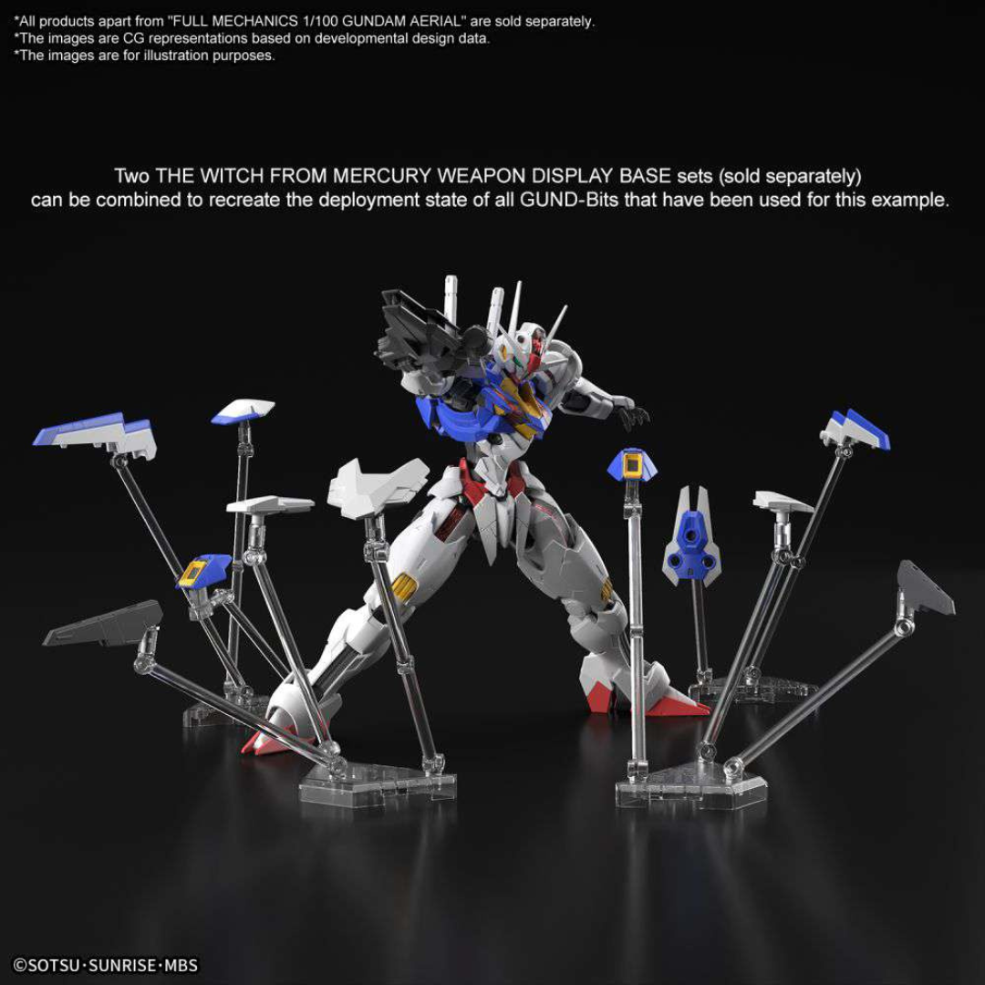 Box Gundam Aerial Full Mechanics 1/100 Bandai – Kit da assemblare senza colla, tratto da The Witch from Mercury, dettagliato e altamente posabile
