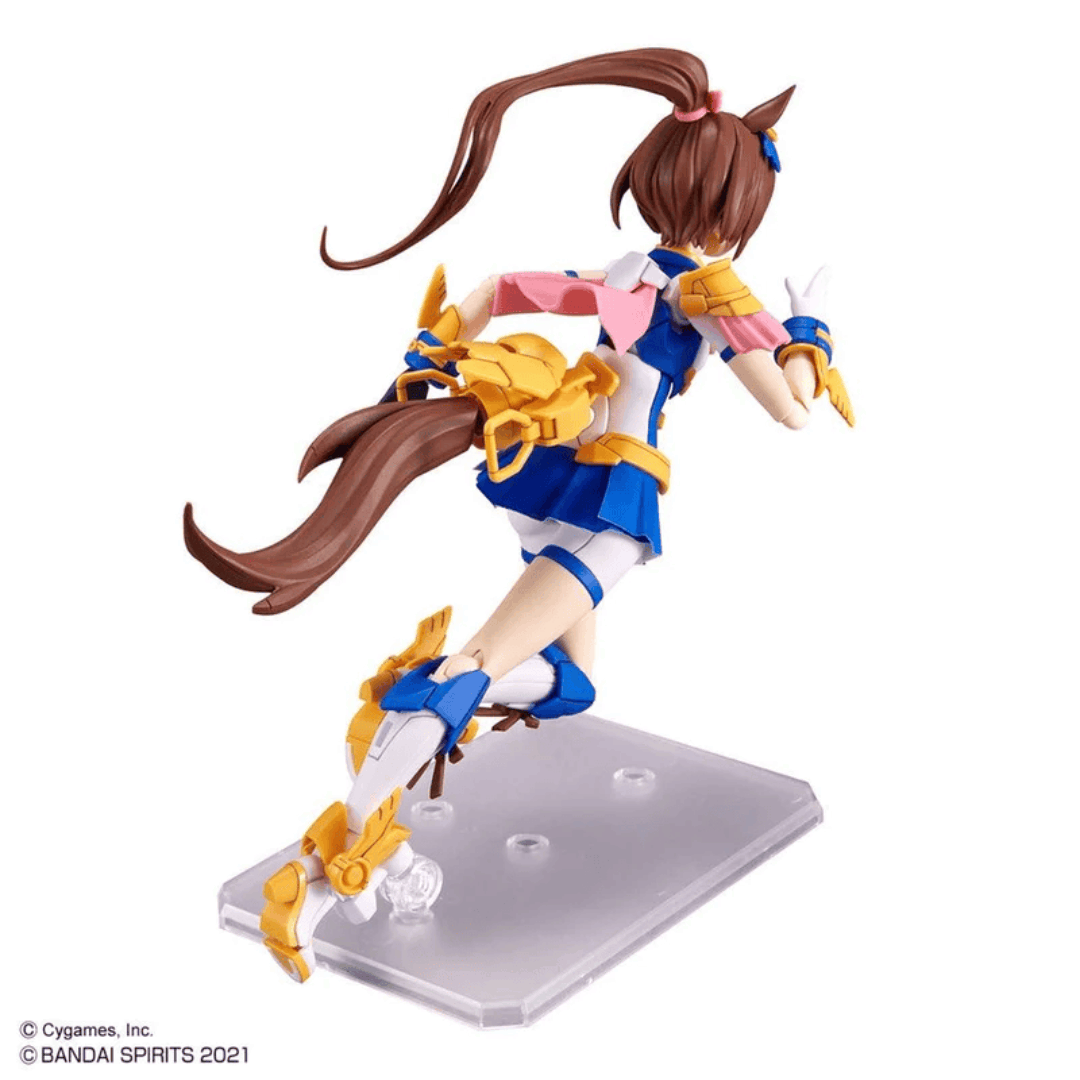 Box model kit 30MS Tokai Teio Bandai Umamusume con outfit da corsa, volti intercambiabili, orecchie equine e base espositiva