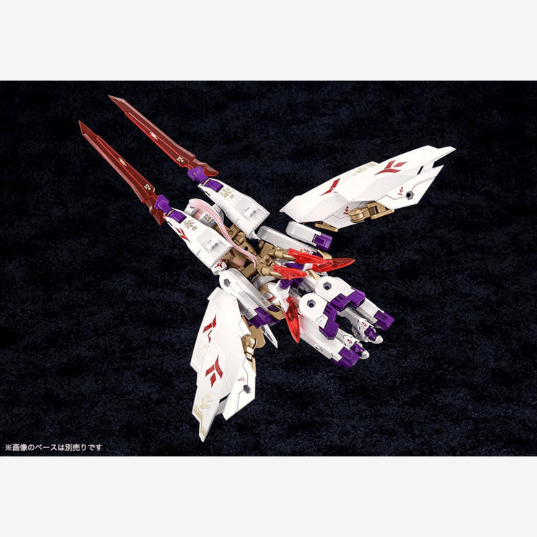 Box model kit Megami Device ASRA Nine-Tails Kotobukiya con armatura bianca futuristica e look Bishoujo mecha da combattimento