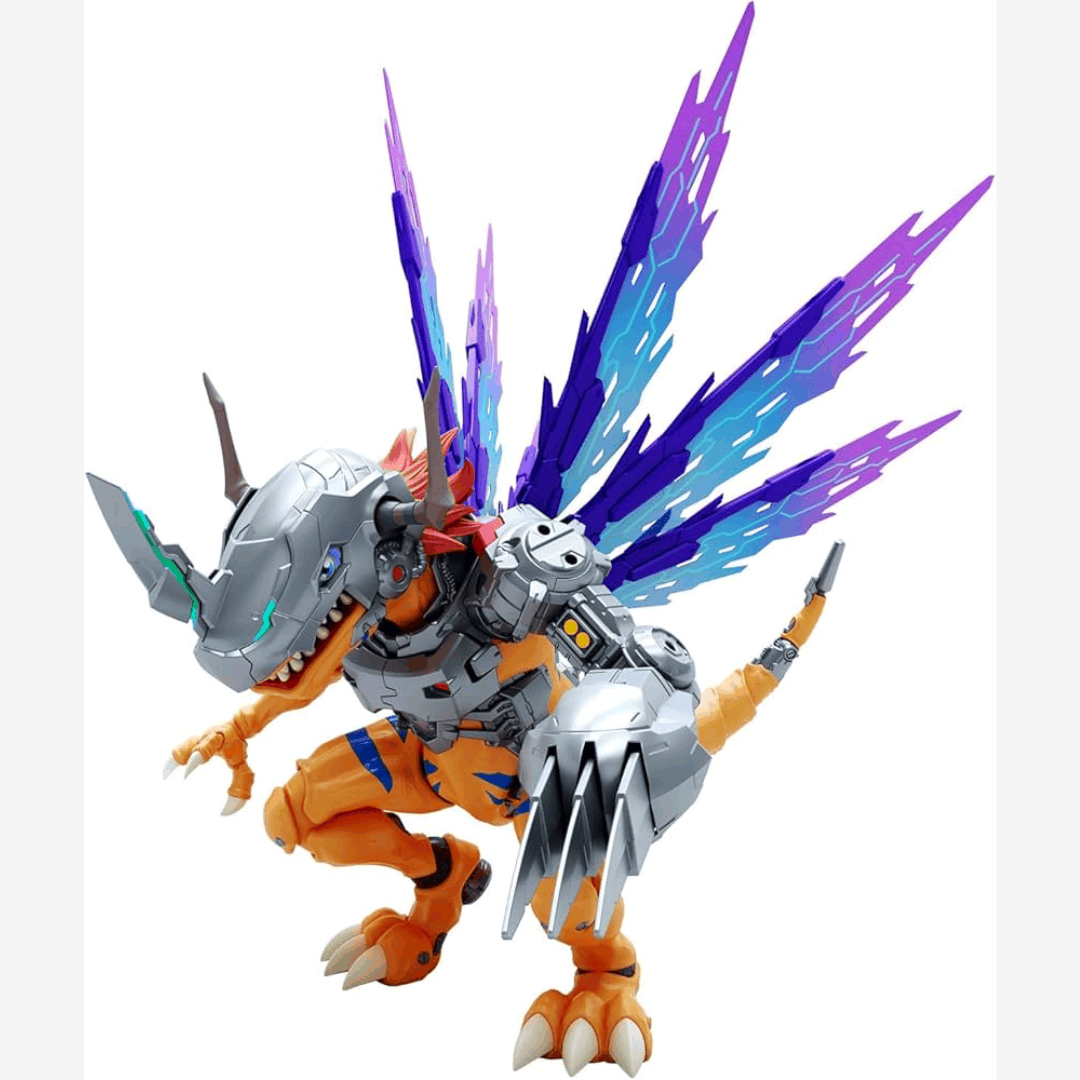 Model Kit Figure-rise Amplified MetalGreymon Vaccine Bandai, 15 cm, dettagli meccanici, snodato, con accessori, montaggio facile, senza colla.