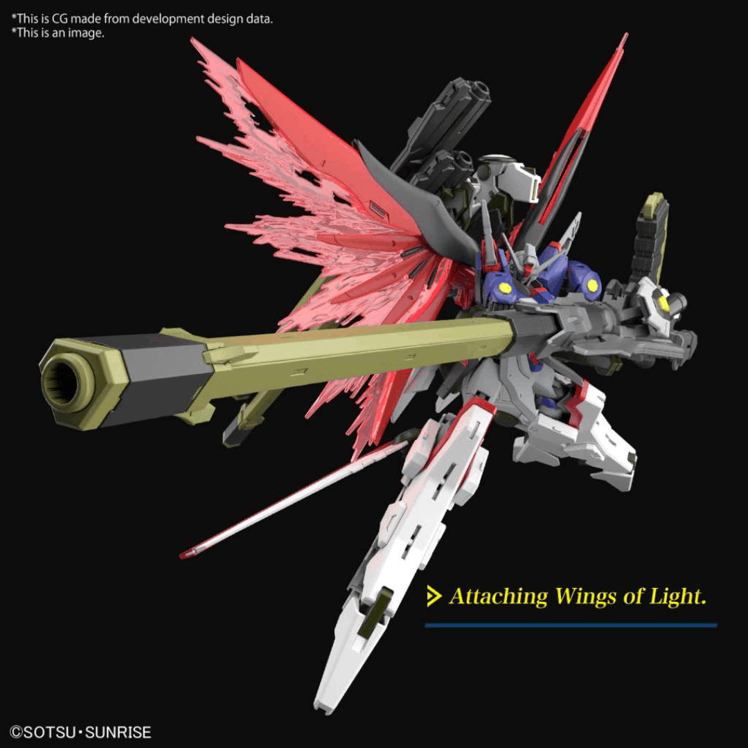 Box HG Bandai Destiny Gundam Spec II & Zeus Silhouette 1/144 da Gundam SEED Freedom, kit Gunpla senza colla con ali translucide e cannone Zeus.