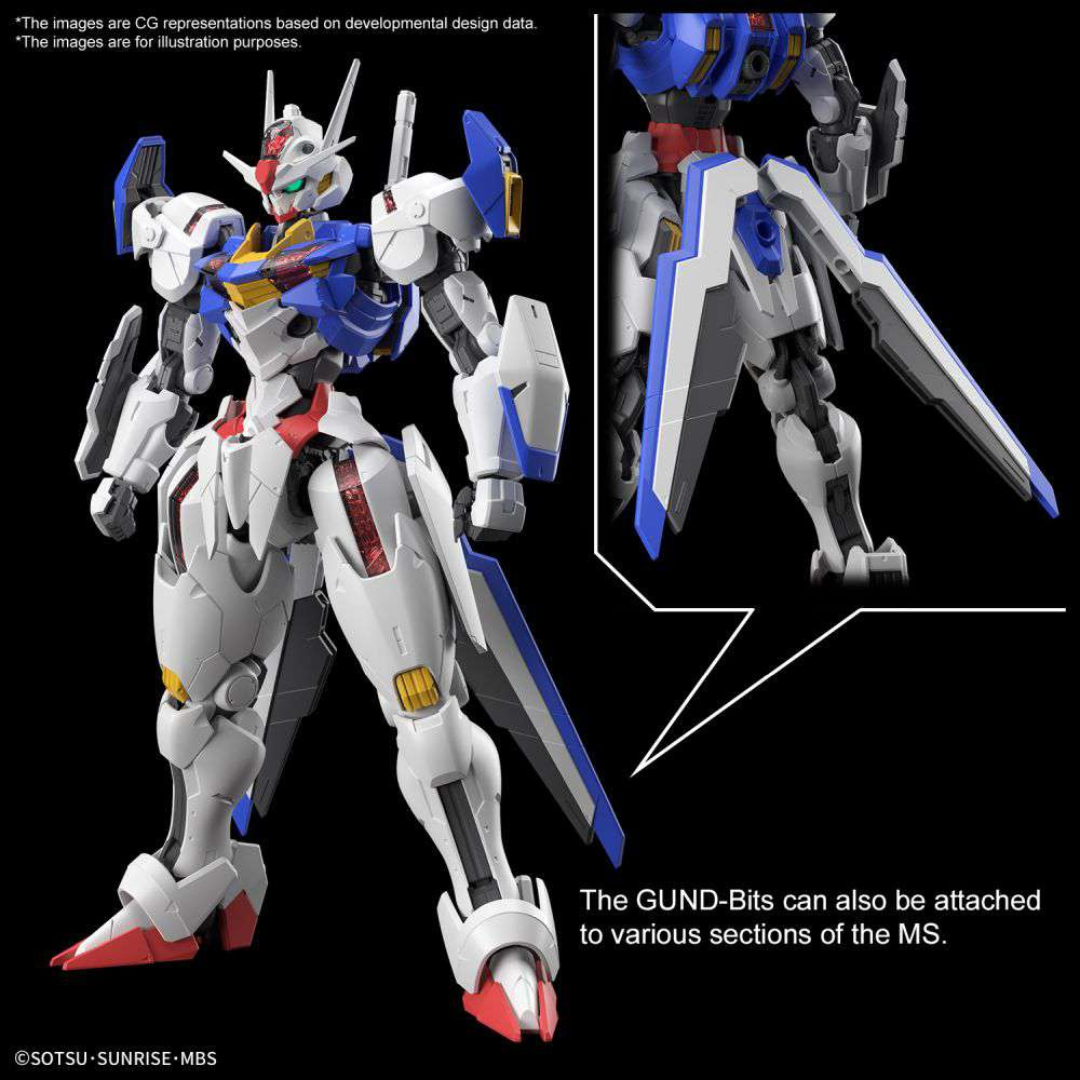 Box Gundam Aerial Full Mechanics 1/100 Bandai – Kit da assemblare senza colla, tratto da The Witch from Mercury, dettagliato e altamente posabile
