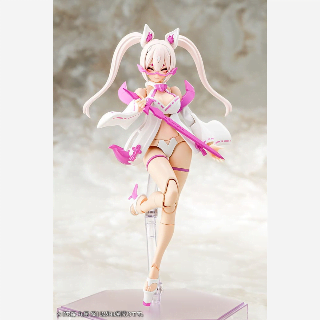 Box model kit Megami Device ASRA Nine-Tails Matsuri con yukata, orecchie da volpe, ventaglio e outfit ispirato ai festival giapponesi